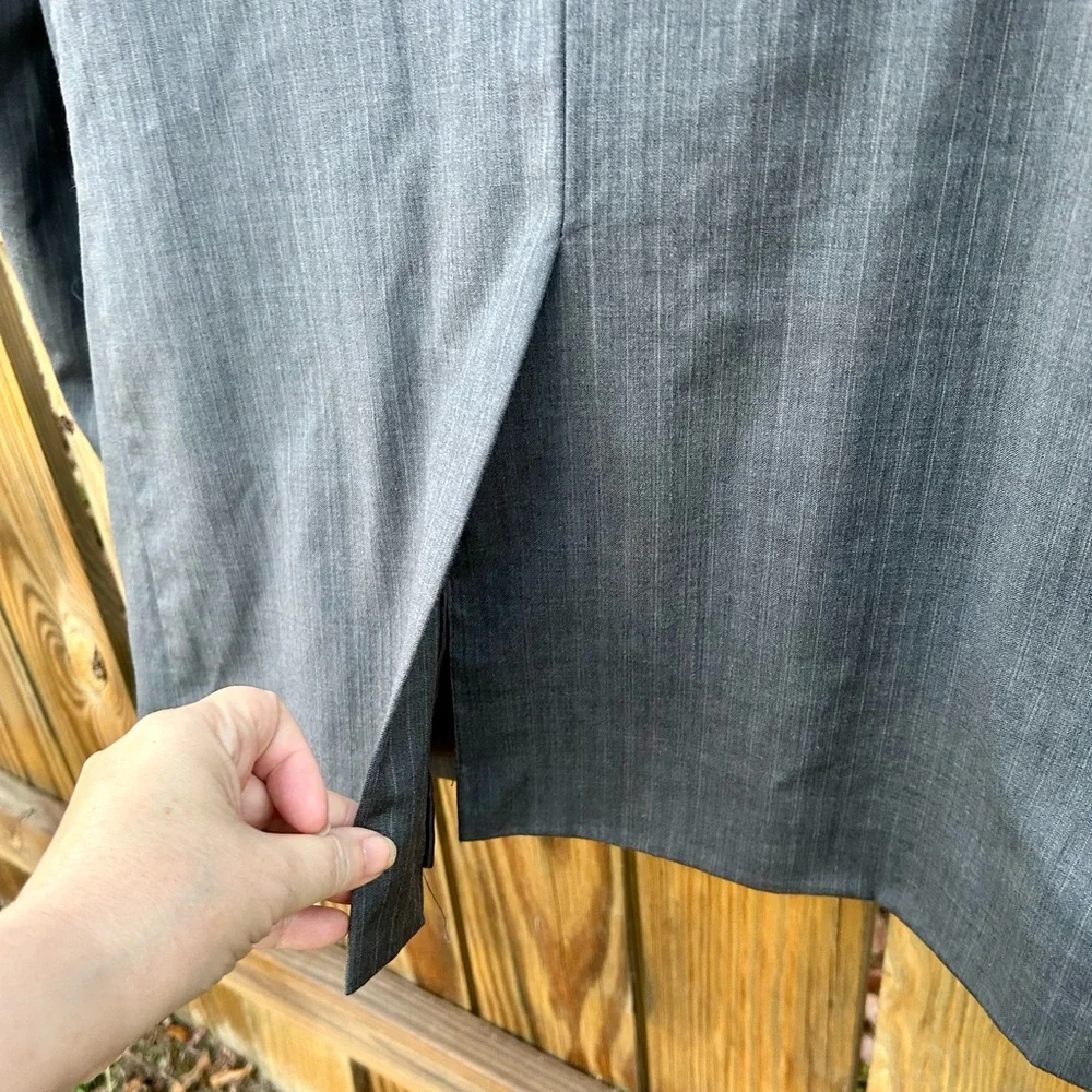 46S Joseph & Feiss Wool Blazer Gray Mens 44 Waist Pinstripes